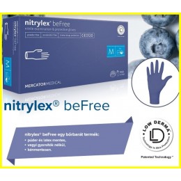 NITRYLEX BEFREE  púdermentes nitril, áfonya színű  vizsgálókesztyű  részecskegyorsító nélkül  (XS, S, M, L, XL)  ÚJ!