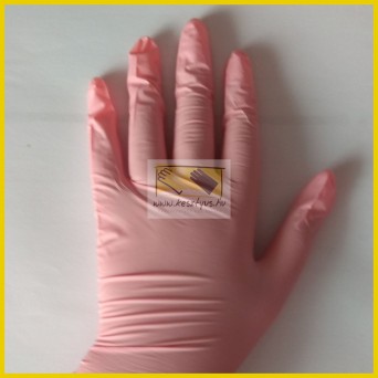 GYEREK PINK NITRIL KESZTYŰ /100 db  NITRYLEX PRÉMIUM rózsaszín púdermentes nitril kesztyű kislányok részére