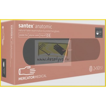 SANTEX ANATOMIC PF púdermentes latex kesztyű